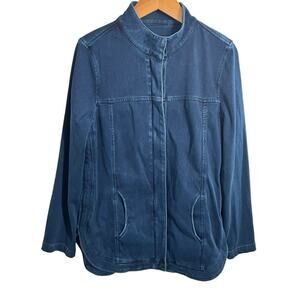 Liverpool Los Angeles Front Zip Dark Rinsed Denim Stretch Jacket Size Medium